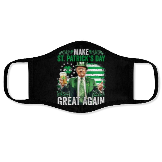 Make St Patricks Day Great Again Funny Trump Face Masks