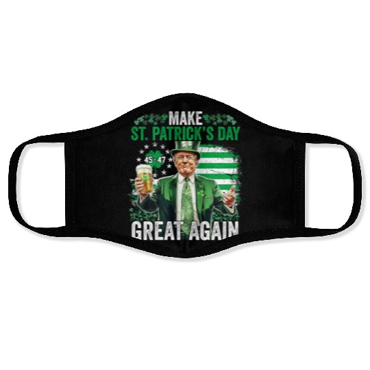 Make St Patricks Day Great Again Funny Trump Face Masks