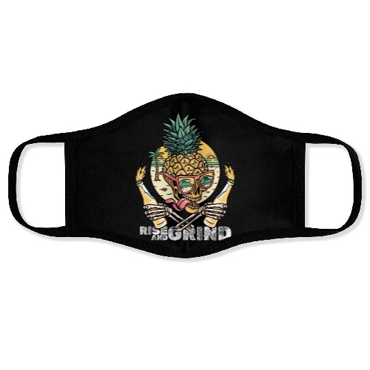 Rise and Grind – Tropical Skull Party Face Masks