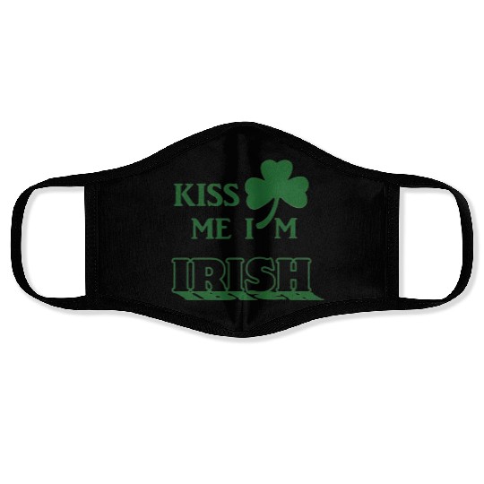 Kiss Me Im Irish 2025 Face Masks