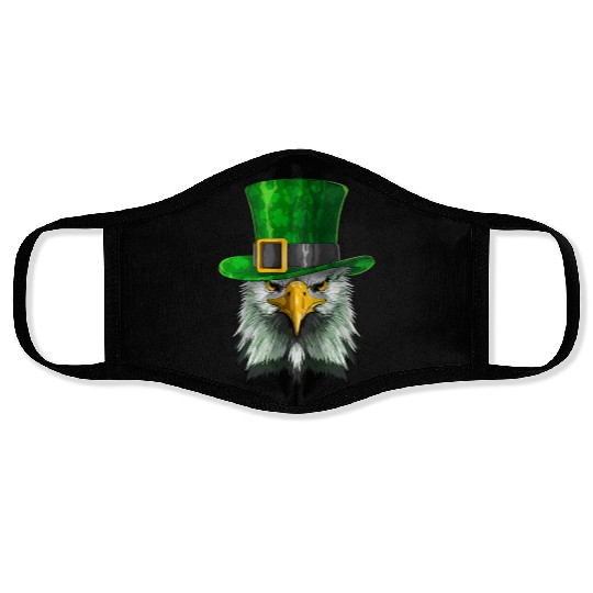 Lucky Bald Eagle St. Patrick’s Day – Irish Pride Face Masks