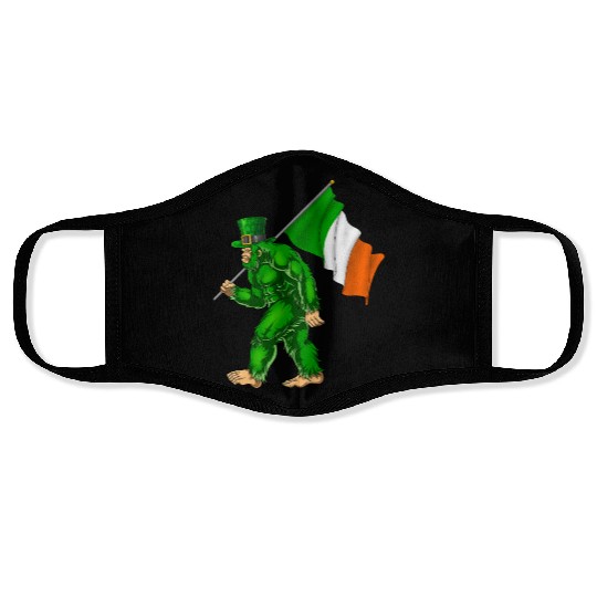 St. Patrick's Day Bigfoot Ireland Flag Face Masks