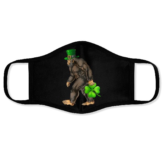 Vintage St Patricks Day Bigfoot Sasquatch Irish Face Masks