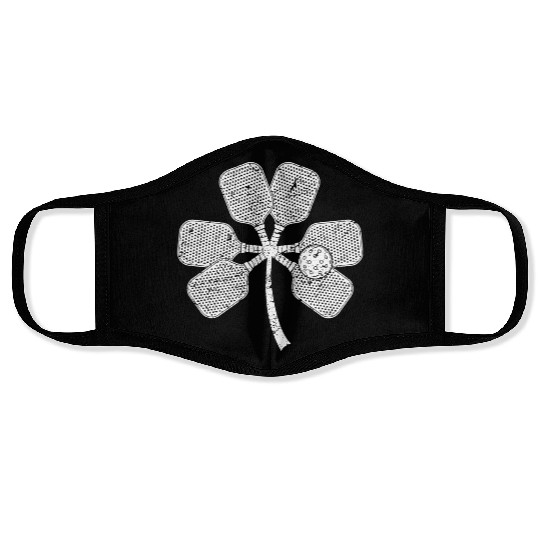 Pickleball Lucky St Patricks Day Shamrock Irish Face Masks
