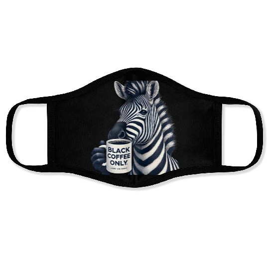 Bold Zebra Black Coffee Face Masks