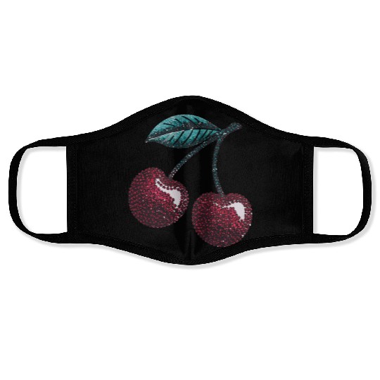 Sweet Cherry Delight with Vibrant Leafy Accent Face Masks