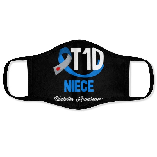 T1D Niece Diabetes Type 1 Awareness Face Masks
