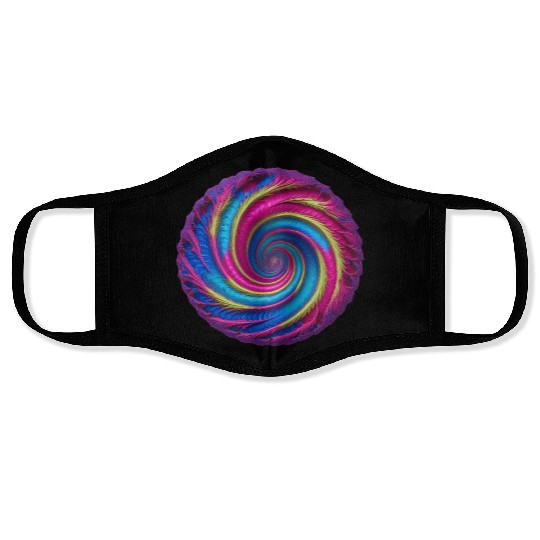Vivid Vortex - Spiral into psychedelic Face Masks