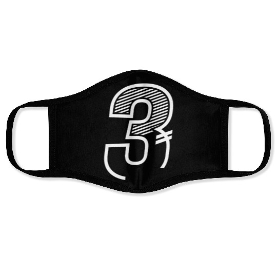 Number 3 Sports Jersey 3rd birthday Face Masks