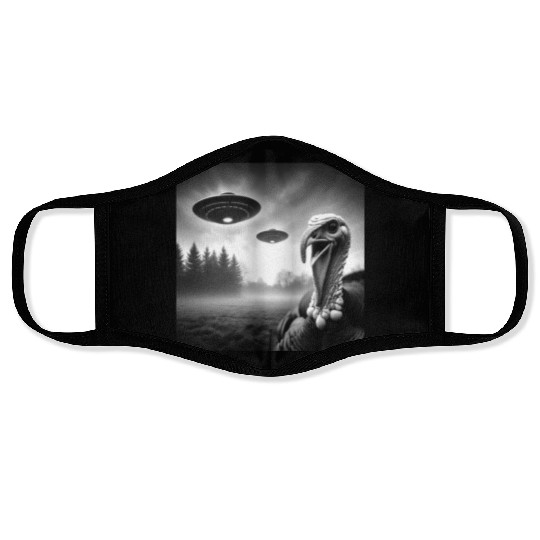 Turkey gobbler Farmer Thanksgiving Selfie UFOs Wei Face Masks