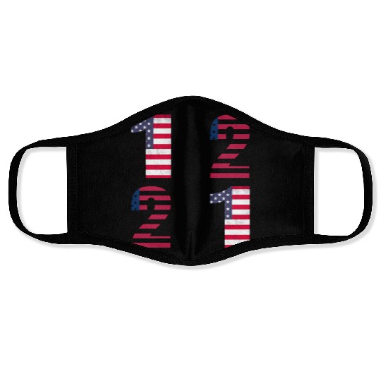 12 21 American Flag Numbers Face Masks