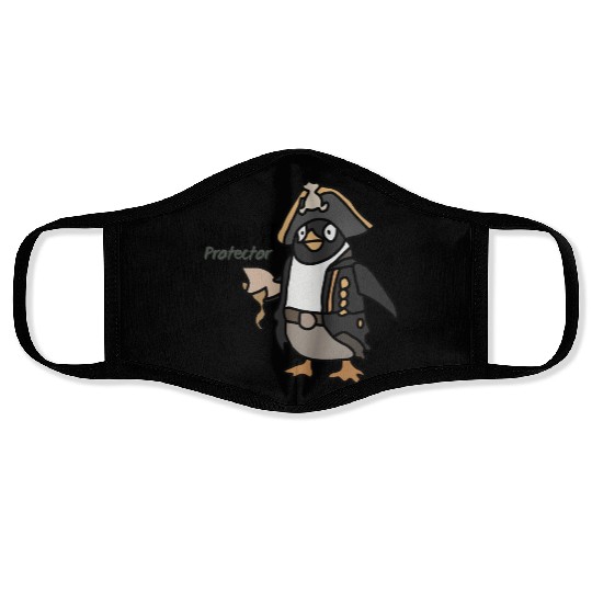 Cool Minimalist Penguin Chilling | Funny Face Masks