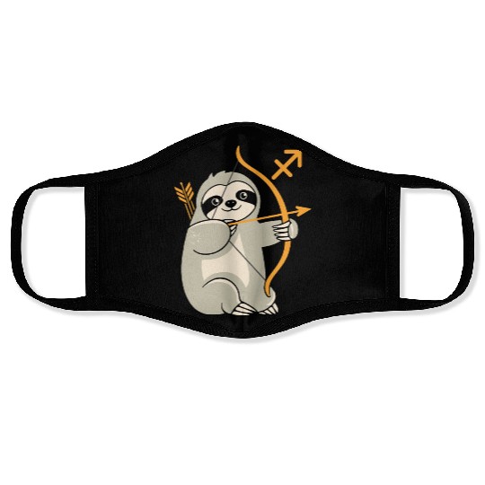 Sagittarius Zodiac Sloth Archer Adventure Face Masks