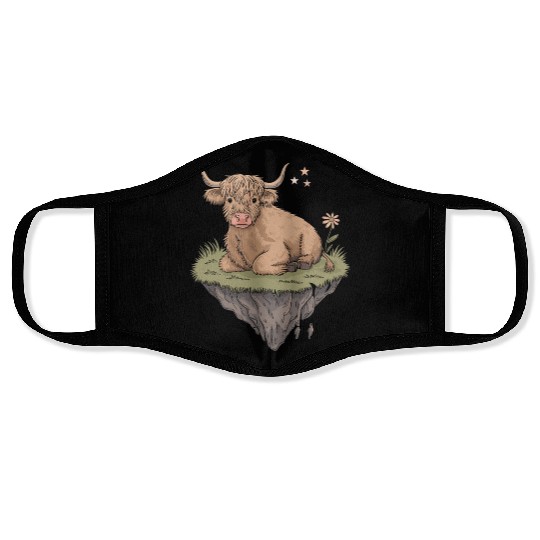 Whimsical Escapism: Highland Cow Dreamworld Face Masks