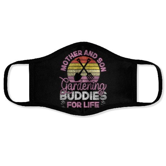 Plant Lover Gardening Mom Son Face Masks