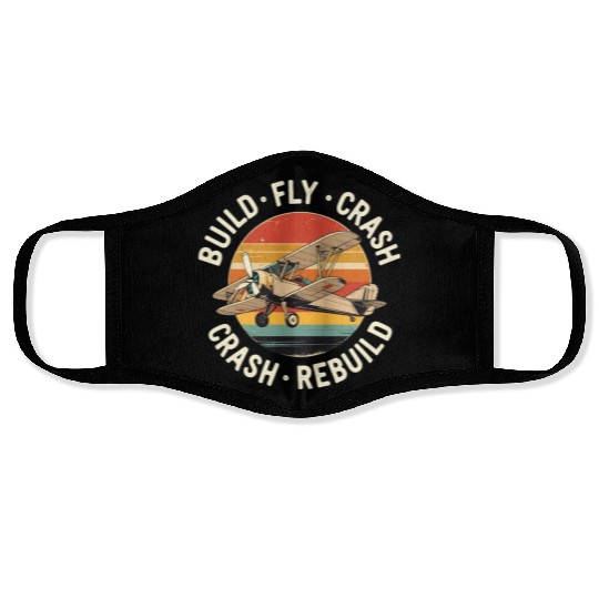 RC Plane Build Fly Crash Rebuild Pilot RC Planes Face Masks
