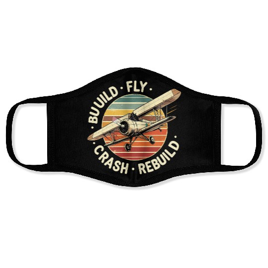 RC Plane Build Fly Crash Rebuild Pilot RC Planes Face Masks