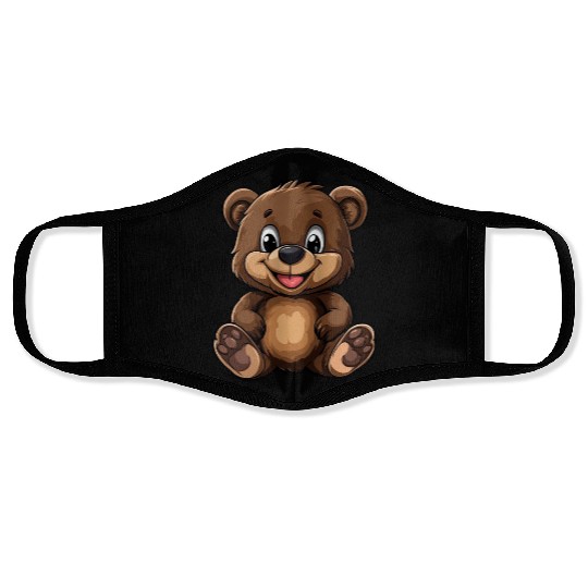 Little brown bear Face Masks