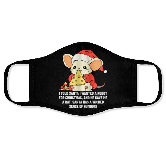 Funny Christmas Rat Quotes Face Masks