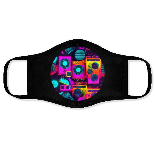 Vintage 80s party old school Face Masks