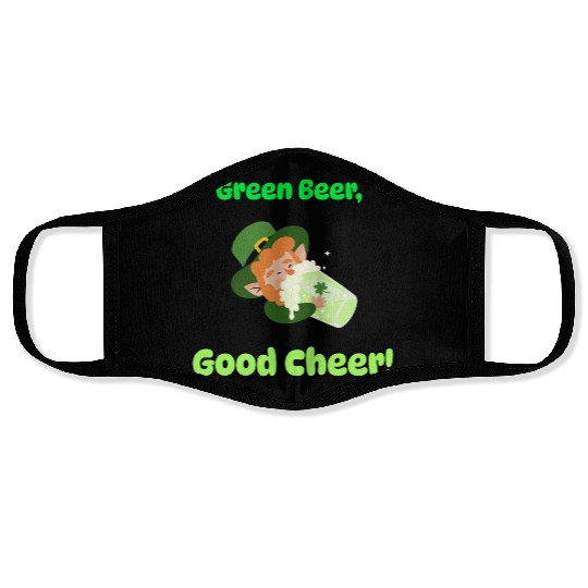 Green Beer Good Cheer Face Masks