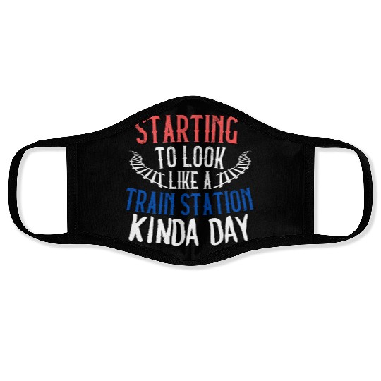 TRAIN STATION KINDA DAY Face Masks