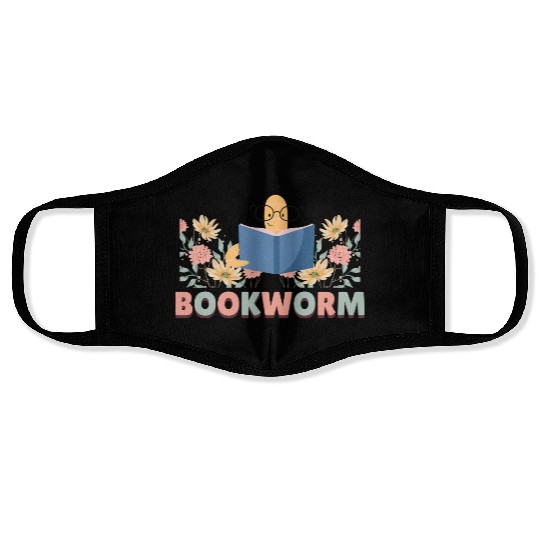 Bookworm Flower Face Masks