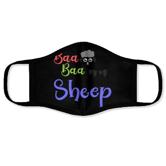 Baa Baa Black Sheep – Whimsical Nursery Rhyme Art Face Masks