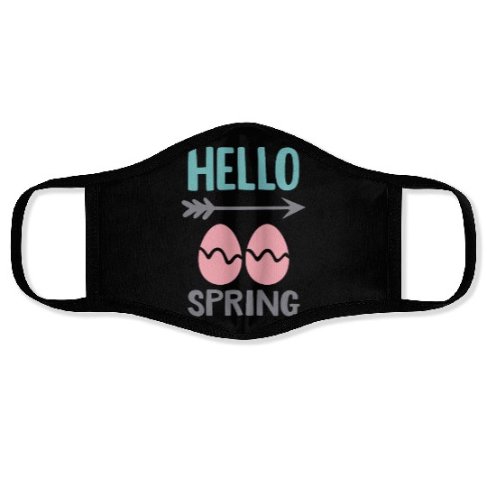 Hello Spring - Spring Design with Easter Eggs Face Masks
