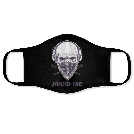Avoid Me – Skull Bandana Streetwear Art Face Masks
