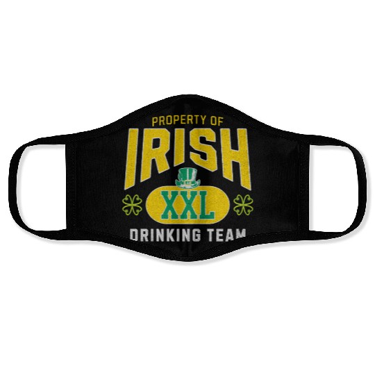 Irish Drinking Team design Face Masks