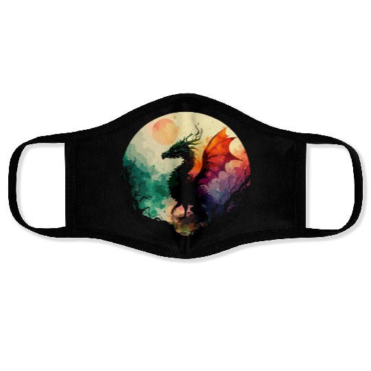 Abstract Dragon Face Masks
