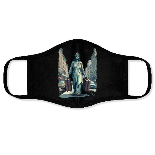 Funny Statue of Liberty USA America Sarcasm Face Masks