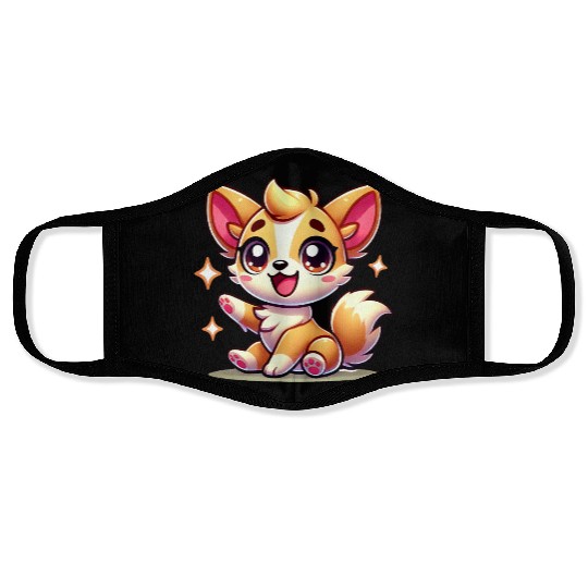 Charming Fox Cub Cartoon Design Face Masks