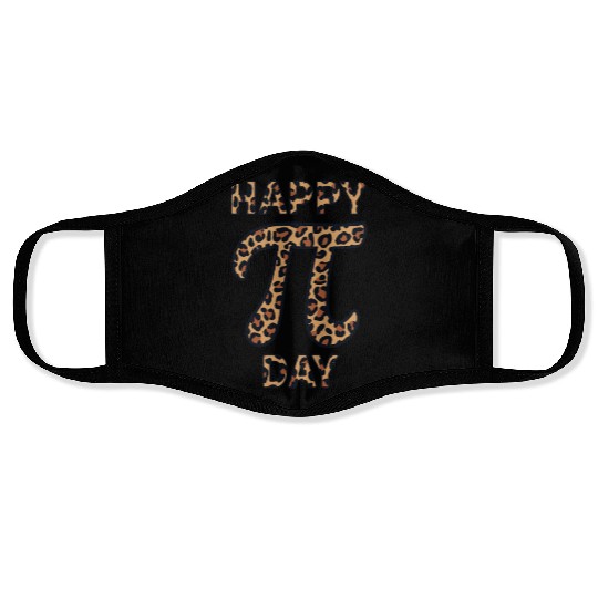 Happy Pi Day Leopard Print Celebration with Math Face Masks