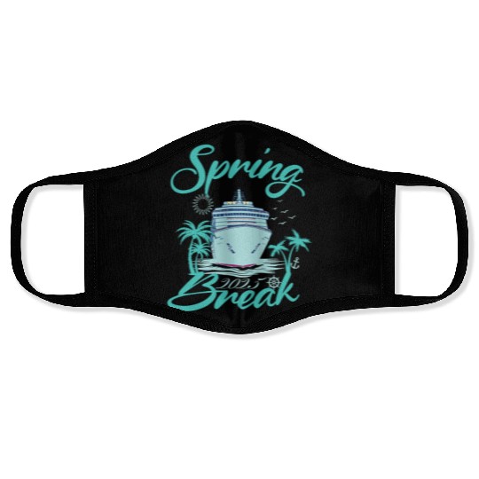 Spring Break 2025 Cruise Ship Retro Design Face Masks