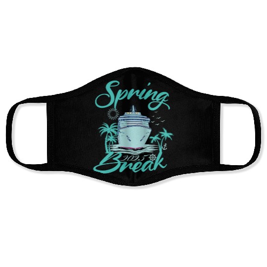 Spring Break 2025 Cruise Ship Retro Design Face Masks