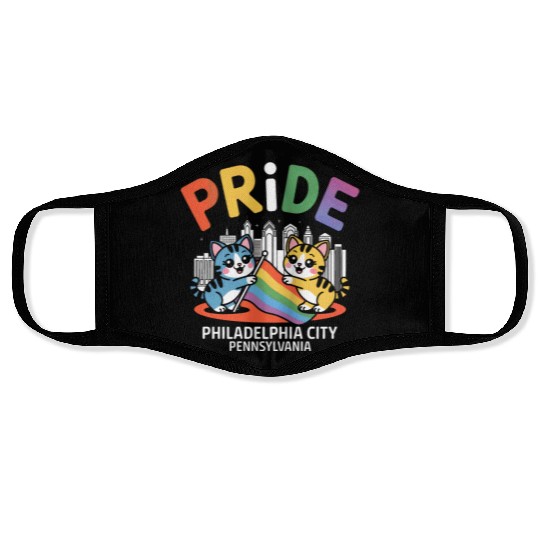 Pride Month Philadelphia City Pennsylvania USA Rai Face Masks