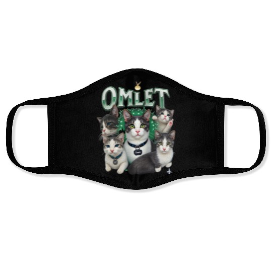 Vintage 90s Aesthetic Multi-Cat Graphic Face Masks