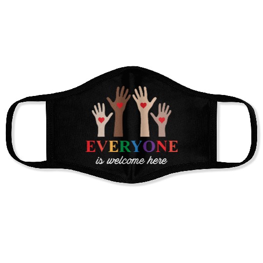 Everyone Is Welcome Here Idaho Teacher Face Masks