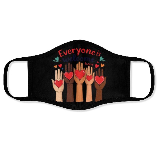 Everyone Is Welcome Here Idaho Teacher Face Masks