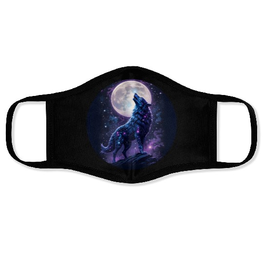 Mystic Blue Wolf Face Masks