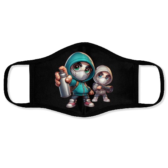 Street Art Duo – Graffiti & Photography Vibes Face Masks