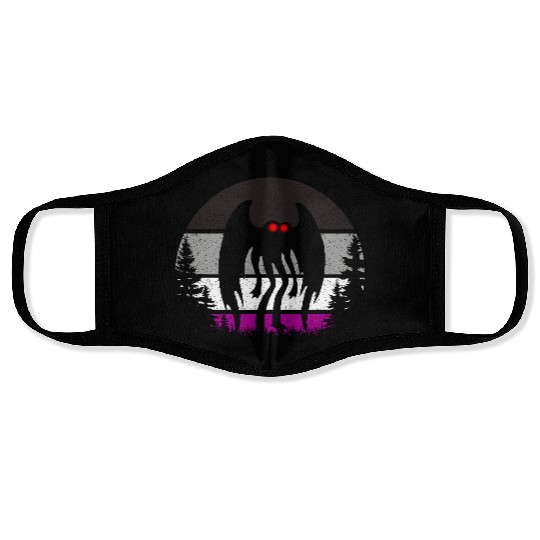 Retro ACE Mothman Asexual Pride Point pleasant Cry Face Masks