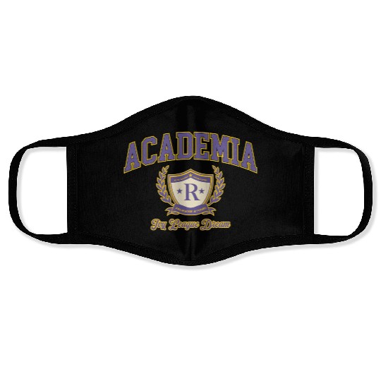 Academia Aesthetic College Logo - Vintage Universi Face Masks
