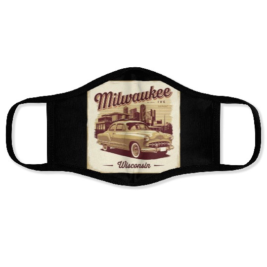 Milwaukee Souvenir and Travel Gift Idea Face Masks