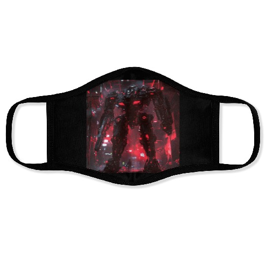 Crimson Labyrinth Mech Face Masks