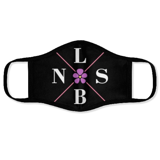 Subtle Lesbian Violet Flower Hidden Pride Face Masks