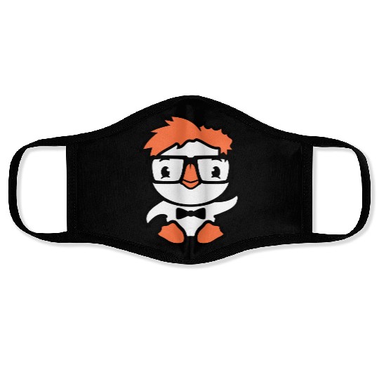 Duck Nerd Geek Smart Horn-Rimmed Glasses Greeting Face Masks