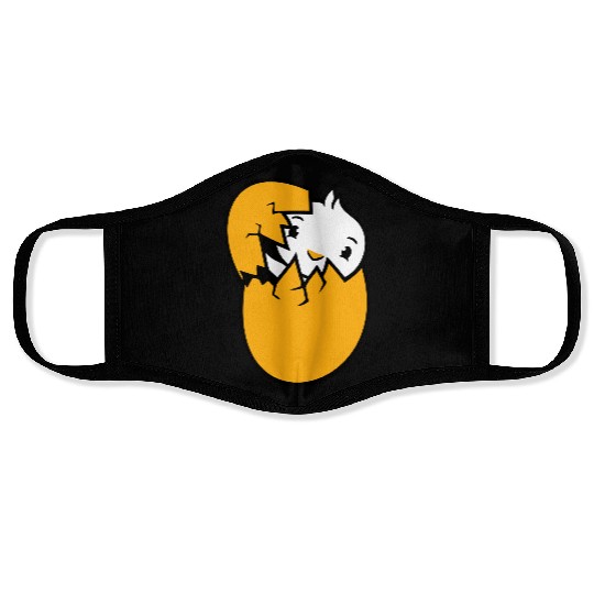 Bird Duck Hatches Egg Easter Easter Egg Baby Child Face Masks